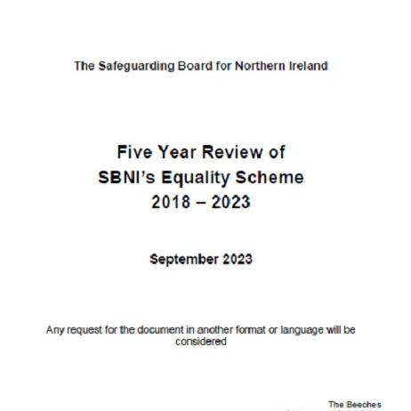 SBNI Five Year Review of Equality Scheme 2018-2023